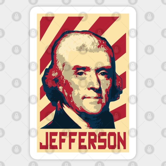 Thomas Jefferson Retro Propaganda Sticker by Nerd_art